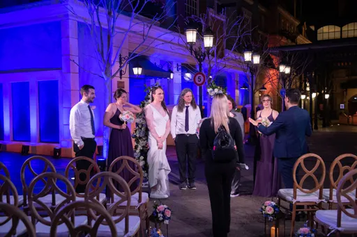 A candid photo of 6 people